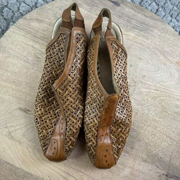 Pikolinos Leather Woven Slip-On Heel mule Sandals Size 41 10.5 / 11 Light Brown - Picture 10 of 15